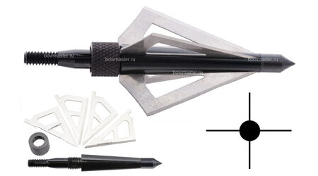 купите Наконечники охотничьи Man-kung MK-4BAL фиксированные, 100 гран, 4 лезвия (3 шт.) в Челябинске