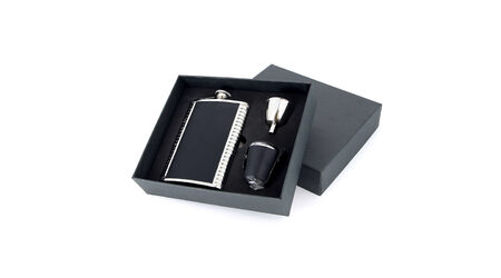 купите Подарочный набор: фляга походная для спиртного S.Quire 1508YGB, 3 стаканчика и воронка в Челябинске