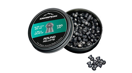 купите Свинцовые пульки для пневматики SnowPeak Round калибр 6.35 мм в Челябинске