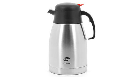 купите Термо-кофейник серебристый c чёрными вставками 1,5 л Stinger HY-CP301-1 в Челябинске