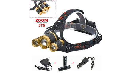 купите Светодиодный налобный фонарь Boruit HL-006 (Cree XML T6 + 2 Q5) 2200 люмен в Челябинске