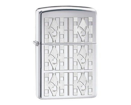 Купите зажигалку Zippo 28624 Playboy Geometric Rabbit Heads High Polish Chrome (зеркальный хром, гравированная текстура с символом Playboy) в интернет-магазине