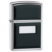 Зажигалка Zippo 355 Ultralite Black High Polish Chrome (зеркальный хром, накладки из черного пластика)